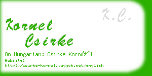 kornel csirke business card